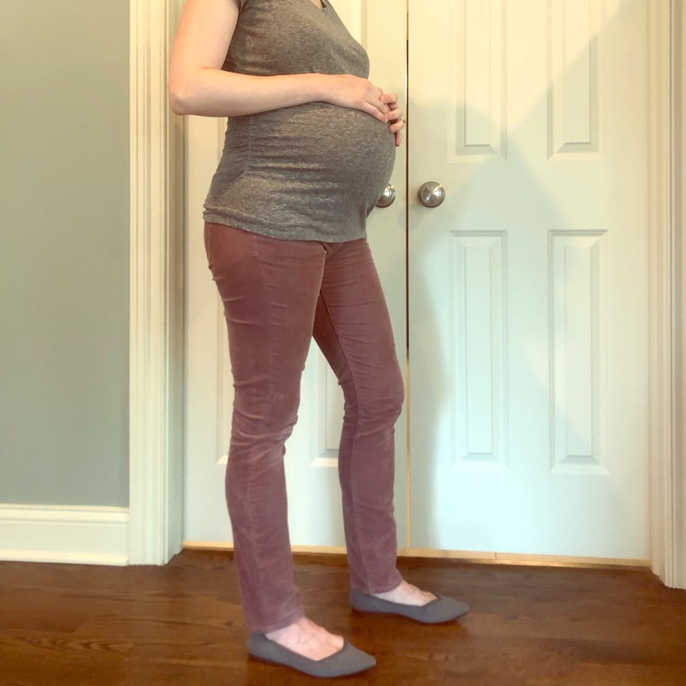 Gap maternity under belly purple corduroys